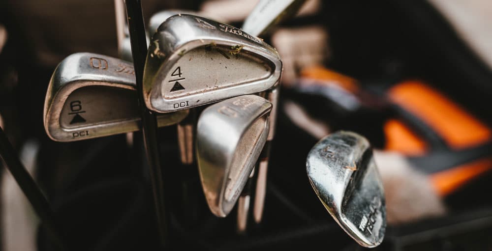 Image of a range of golf clubs
