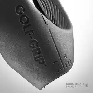 GG WEBSITE RIGHT IMAGE 7 Close-up of the GOLF-GRIP™ logo and textured finish (right-handed)